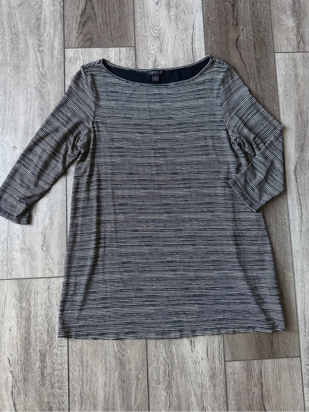 J. Jill Wearever Collection- Black & White Striped Boatneck Tunic